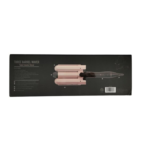 GEM Triple Barrel Hair Waver | Triple Ceramic | Dual Voltage | Rose Gold | NEW - Picture 2 of 3